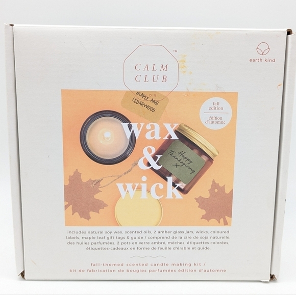 Calm Club Wax & Wick fall edition candle making kit NIB